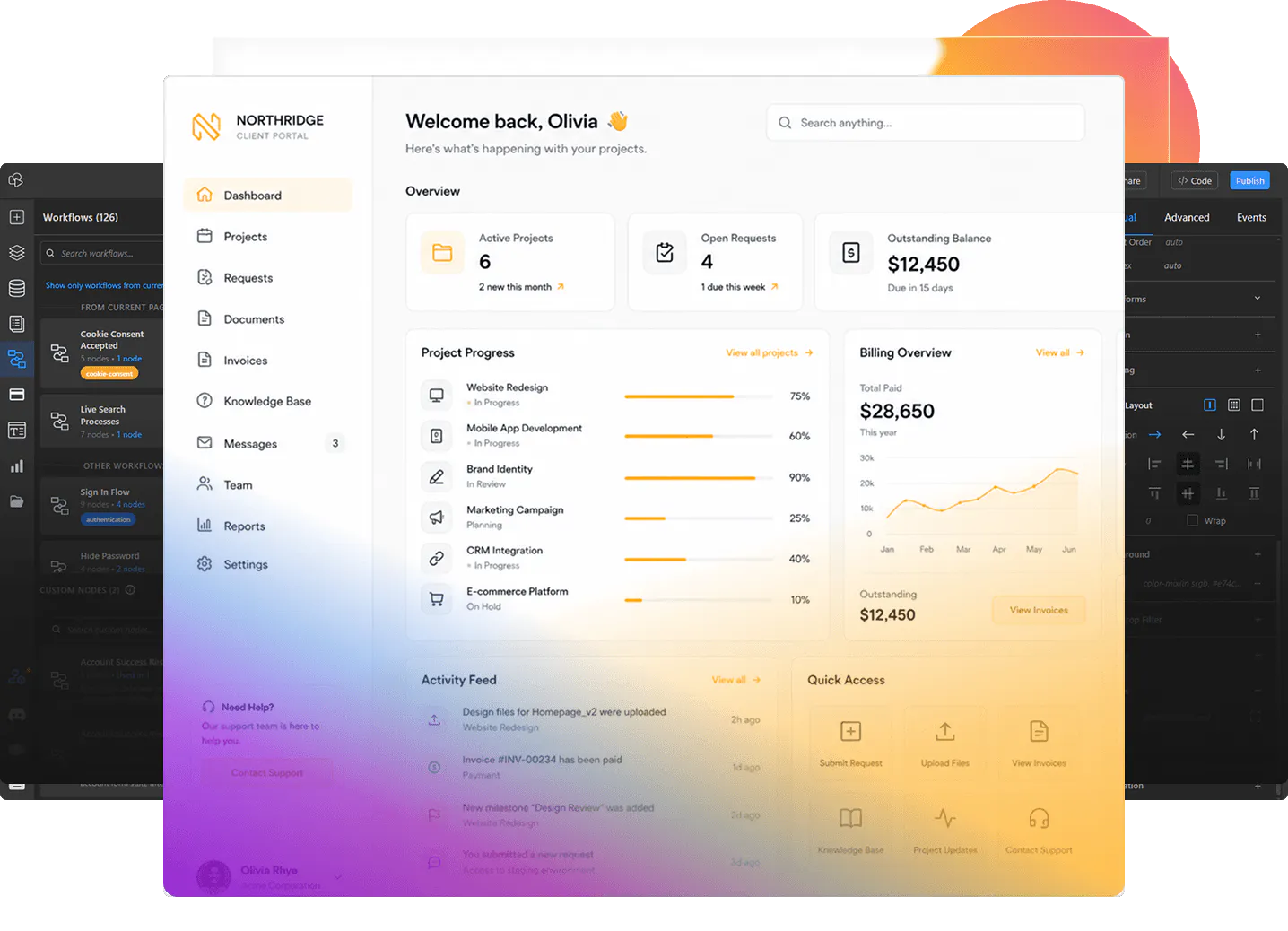 Client portal solution dashboard hero image